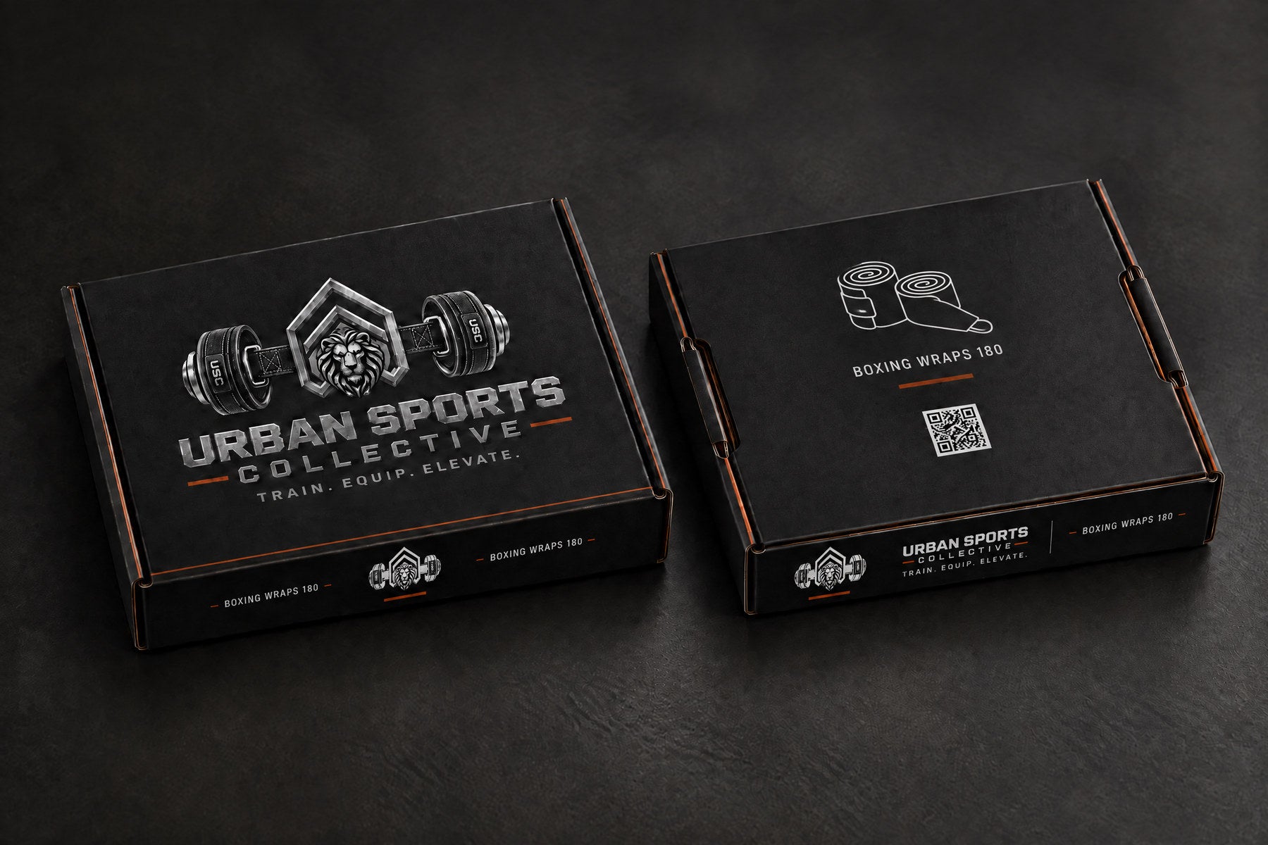 Boxing Wraps 180 retail box outer top lid and reverse, pre-production visualisation