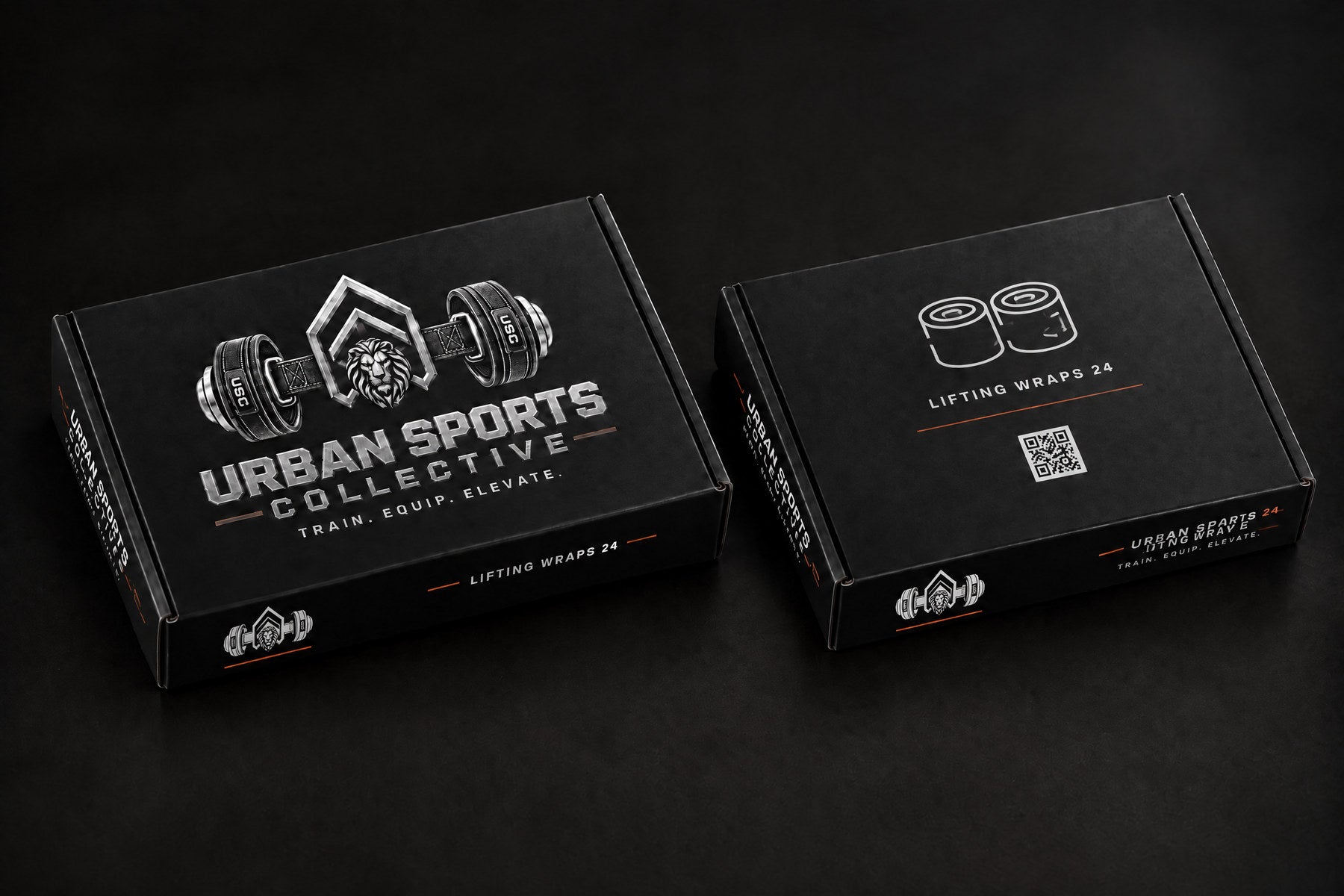 Lifting Wraps 24 retail box outer top lid and reverse, pre-production visualisation