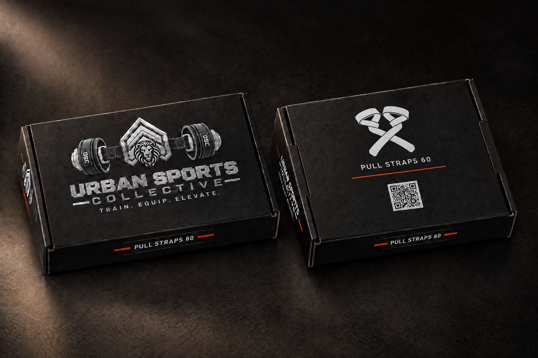 Pull Straps 60 retail box outer top lid and reverse, pre-production visualisation